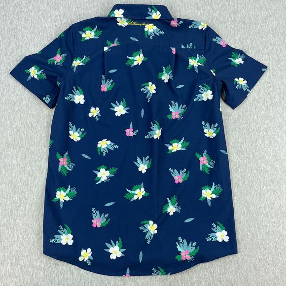 William Murray Shirt Mens S Short Sleeve Button Up Blue Floral Pattern Golf NEW - Picture 2 of 14